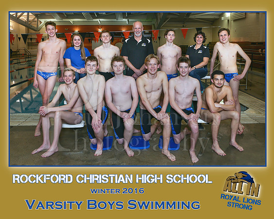 Rockford Christian Team 8x10 Winter 2016 Boys Swimming