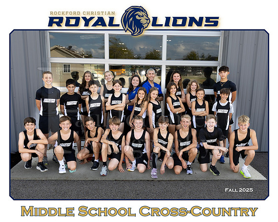 Rockford Christian Middle School Cross Country Fall 2025 Team