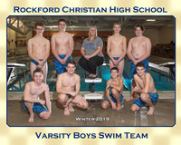 Rockford Christian Boys Varsity Swimming Team and Individual Pictures Winter 2019
