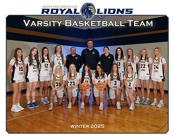 RC 2025 Girls Varsity Basketball Winter 2025 Team