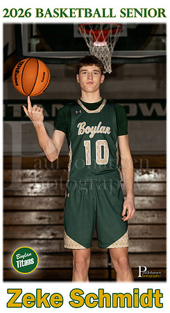 Boylan Boys Basketball Senior Banner 2026 Zeke Schmidt