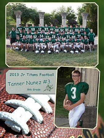 Jr Titans Football Memory Mate 8th Grade Tanner Nunez #3
