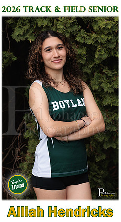 Boylan Track and Field Senior Banner 2026 Alliah Hendricks