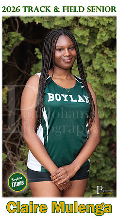 Boylan Track and Field Senior Banner 2026 Claire Mulenga