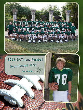 Jr Titans Football Memory Mate 8th Grade Ryan Powell #78