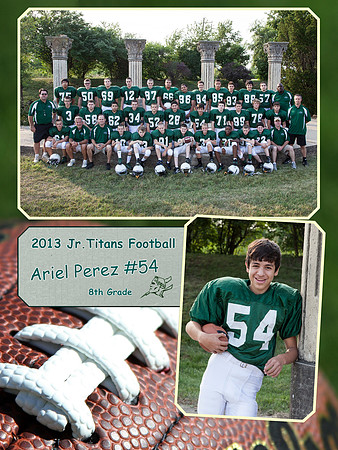 Jr Titans Football Memory Mate 8th Grade Ariel Perez #54