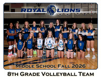 Rockford Christian Middle School 8th Gradel Girls Volleyball Team and Individuals Picture Gallery Fall 2026