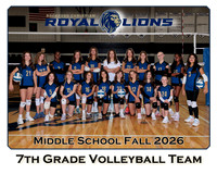 Rockford Christian Middle School 7th Gradel Girls Volleyball Team and Individuals Picture Gallery Fall 2026