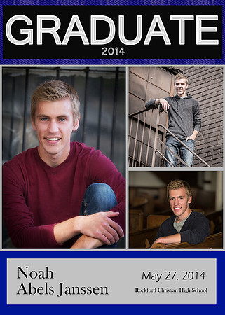 Noah Janssen Senior Image Class of 2014 Invite Card 3