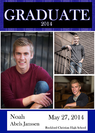 Noah Janssen Senior Image Class of 2014 Invite Card 2