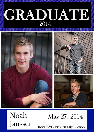 Noah Janssen Senior Image Class of 2014 Invite Card