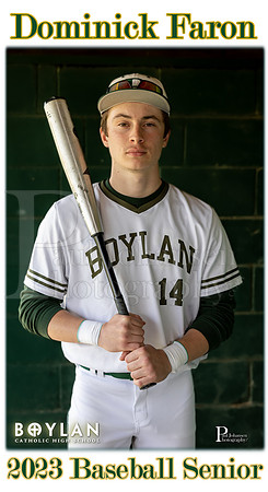 Boylan Spring 2023 Boys Baseball  Seniors Banner Dominick Faron