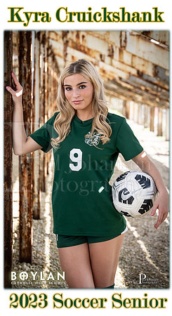 Boylan Spring 2023 Girls Soccer Seniors Banner Kyra Cruickshank