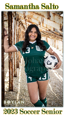 Boylan Spring 2023 Girls Soccer Seniors Banner Samantha Salto