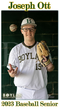 Boylan Spring 2023 Boys Baseball  Seniors Banner Joseph Ott