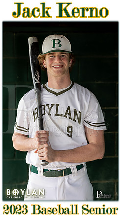 Boylan Spring 2023 Boys Baseball  Seniors Banner Jack Kerno