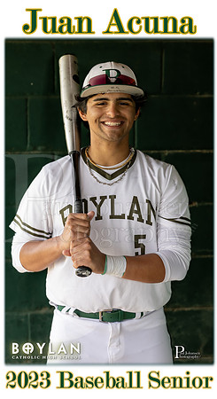 Boylan Spring 2023 Boys Baseball  Seniors Banner Juan Acuna