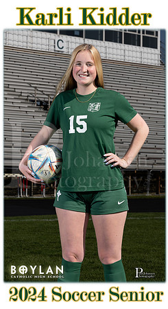 Boylan Spring 2024 Girls Soccer Seniors Banner Karli Kidder