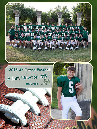 Jr Titans Football Memory Mate 8th Grade Adam Newton #5