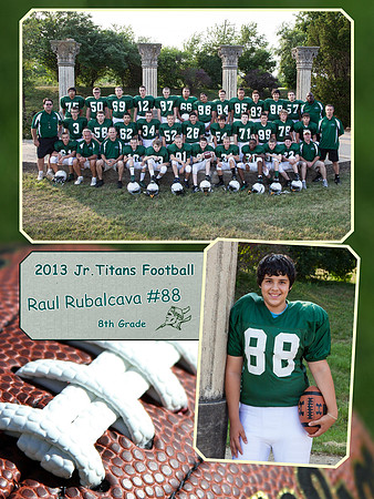 Jr Titans Football Memory Mate 8th Grade Raul Rubalcava #88