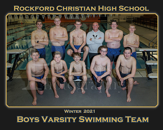 Rockford Christian 2021 8x10 Boys Swimming Team