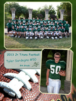 Jr Titans Football Memory Mate 8th Grade Tyler Sardegna #50