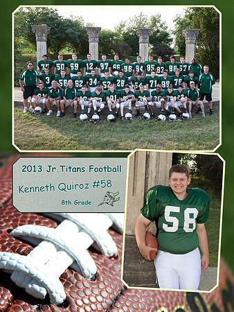 Jr Titans Football Memory Mate 8th Grade Kenneth Quiroz #58