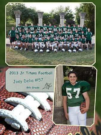 Jr Titans Football Memory Mate 8th Grade Joey Delia #57