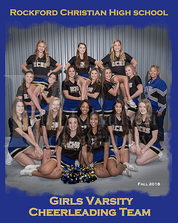 Rockford Christian Cheerleading Team 8x10 Fall 2018