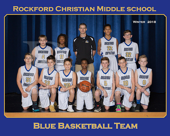 Rockford Christian MS 7th Grade Blue Basketball Team 8x10 Fall 2018