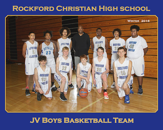 Rockford Christian Boys JV  Basketball Team 8x10 Winter 2018