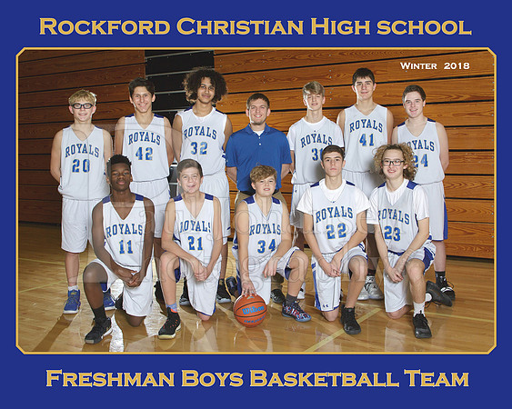 Rockford Christian Boys Freshman  Basketball Team 8x10 Winter 2018