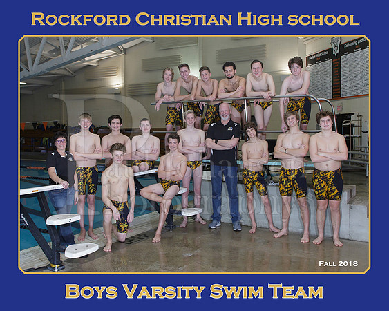 Rockford Christian Boys Swimming Team 8x10 Fall 2018