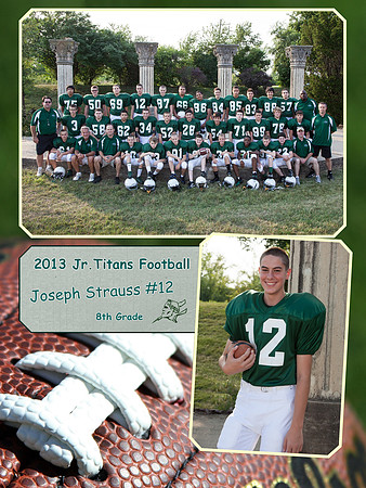 Jr Titans Football Memory Mate 8th Grade Joseph Strauss #12