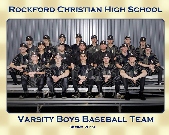 Rockford Christian Varsity Boys Baseball Team 8x10 Spring 2019