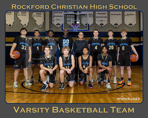 Rockford Christian High School Winter 2023 Varsity  basketball Team
