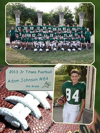 Jr Titans Football Memory Mate 8th Grade Adam Johnson #84