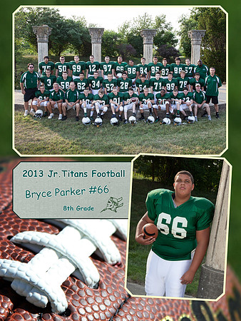 Jr Titans Football Memory Mate 8th Grade Bryce Parker #66