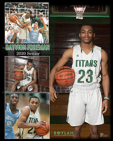 Boylan Boys Basketball 2020 Dayviion Foreman 24x30