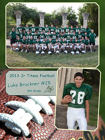 Jr Titans Football Memory Mate 8th Grade Luke Bruckner #28