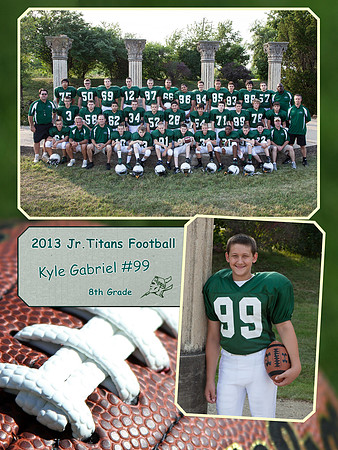Jr Titans Football Memory Mate 8th Grade Kyle Gabriel #99