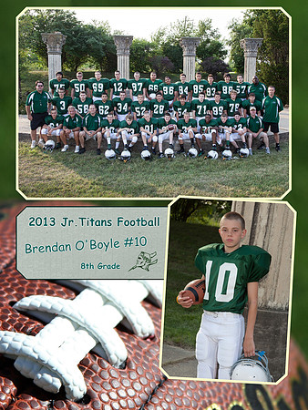 Jr Titans Football Memory Mate 8th Grade Brendan O_Boyle #10