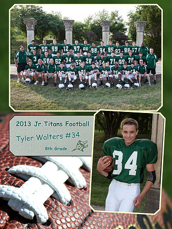 Jr Titans Football Memory Mate 8th Grade Tyler Walters #34