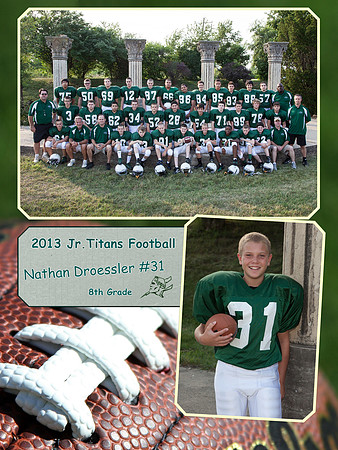 Jr Titans Football Memory Mate 8th Grade Nathan Droessler #31