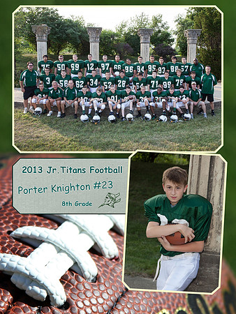 Jr Titans Football Memory Mate 8th Grade Porter Knighton #23