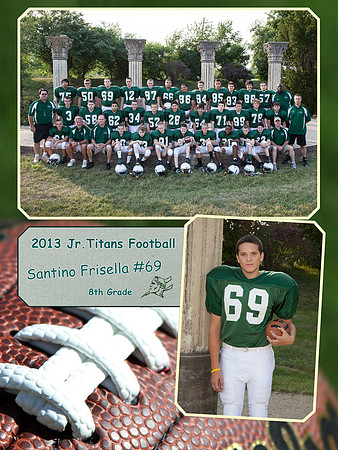 Jr Titans Football Memory Mate 8th Grade Santino Frisella #69