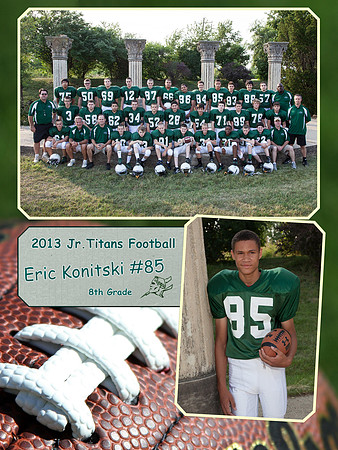 Jr Titans Football Memory Mate 8th Grade Eric Konitski #85
