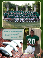 Jr Titans Football Memory Mate 8th Grade Bryant Ivey #20
