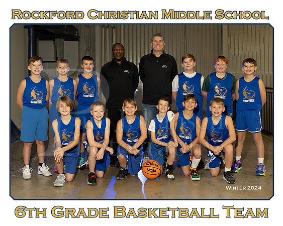 Rockford Christian MS 6th Grade Boys Basketball Winter 2024 Team