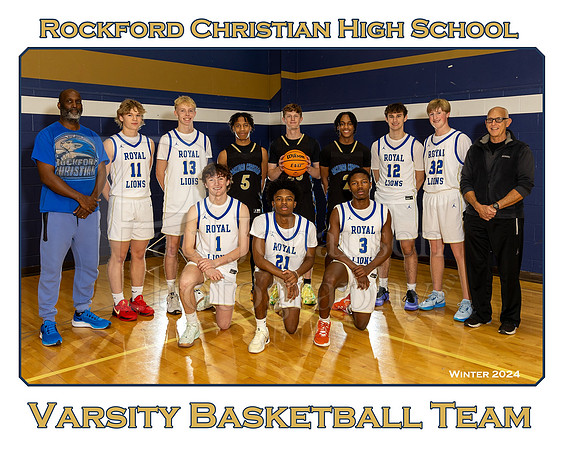 Rockford Christian Boys Varsity Basketball Winter 2024 Team